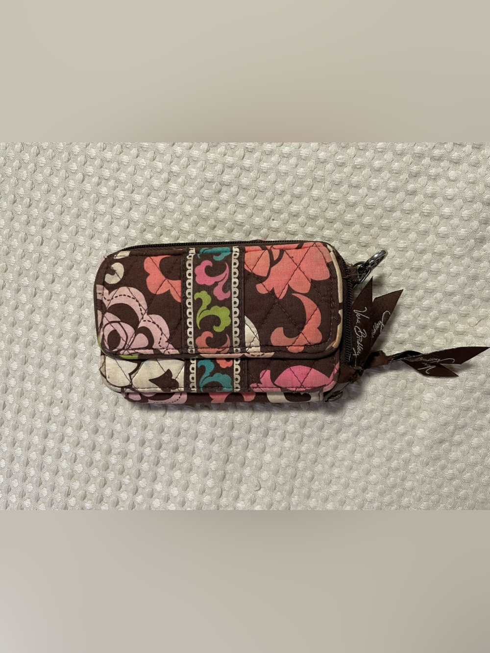 Vera Bradley bohemian blooms triple zip hipster wallet